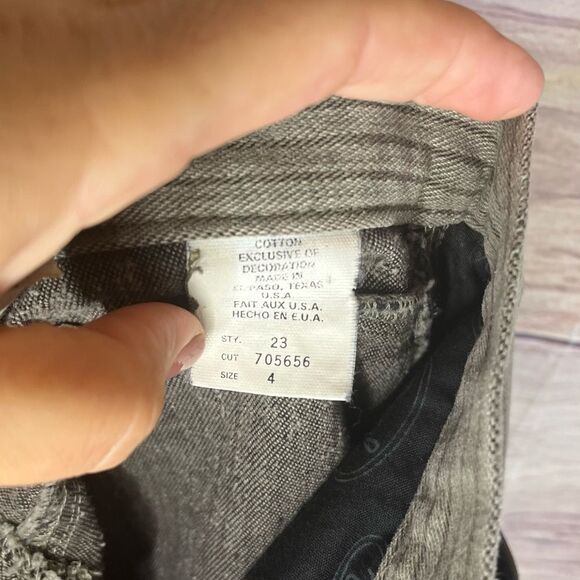 Cache Women’s Small Size 4 Brown Pin Striped Rhinestone Pockets Cotton Pants - Picture 5 of 9